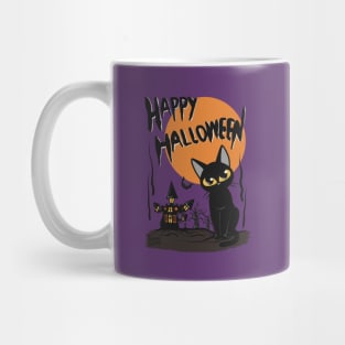 Halloween and cat Mug